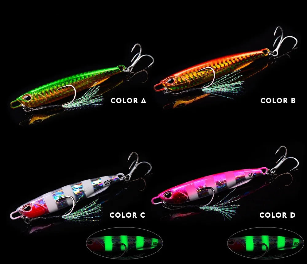 Hot Metal Jig Fishing Lure Weights 10g-60g