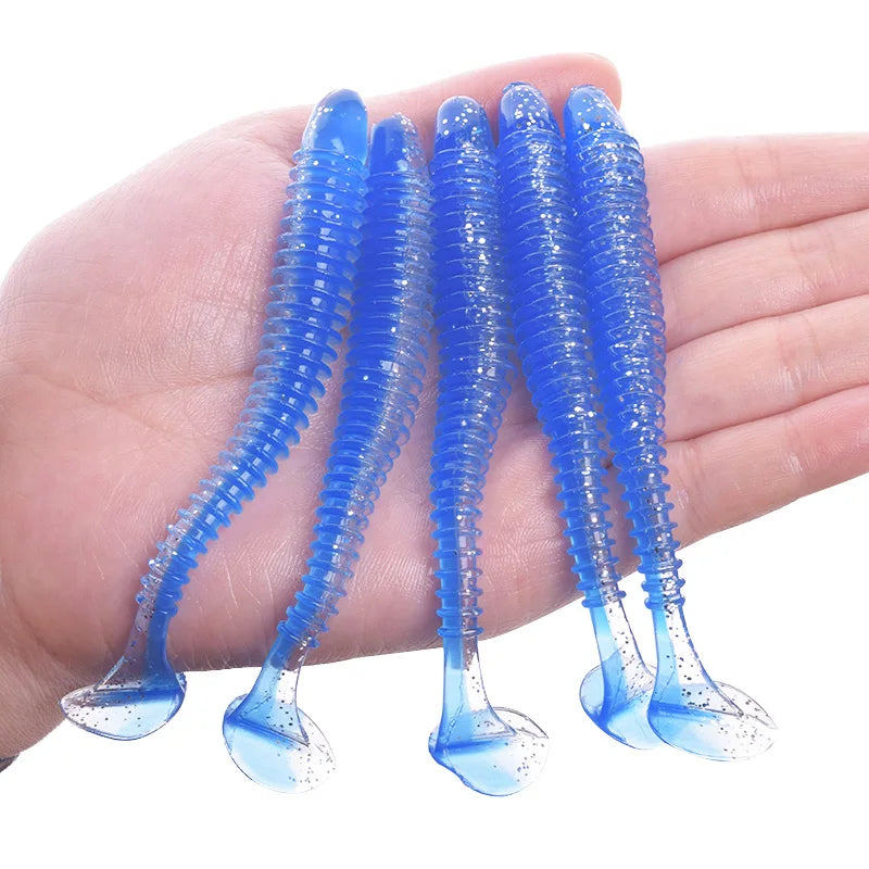 Fishing Worm Soft Lures Jig Wobblers 5cm 7cm 9cm