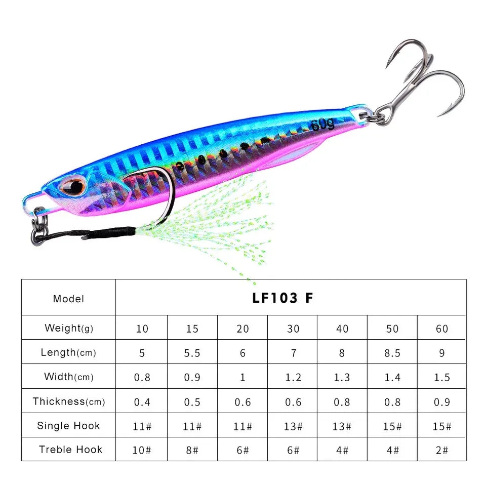 Hot Metal Jig Fishing Lure Weights 10g-60g