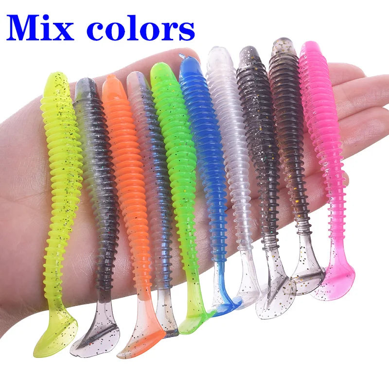 Fishing Worm Soft Lures Jig Wobblers 5cm 7cm 9cm