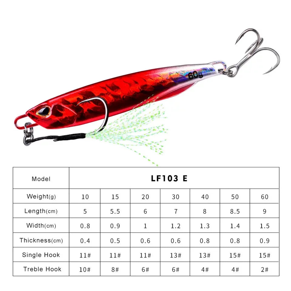 Hot Metal Jig Fishing Lure Weights 10g-60g