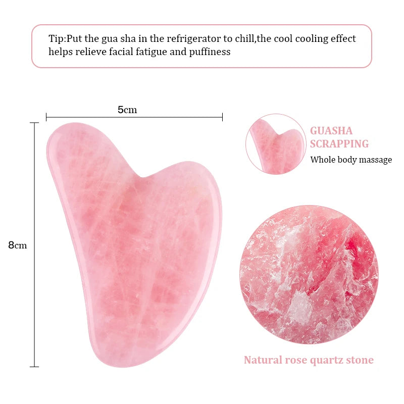 Natural Rose Jade Gua Sha Gouache Scraper