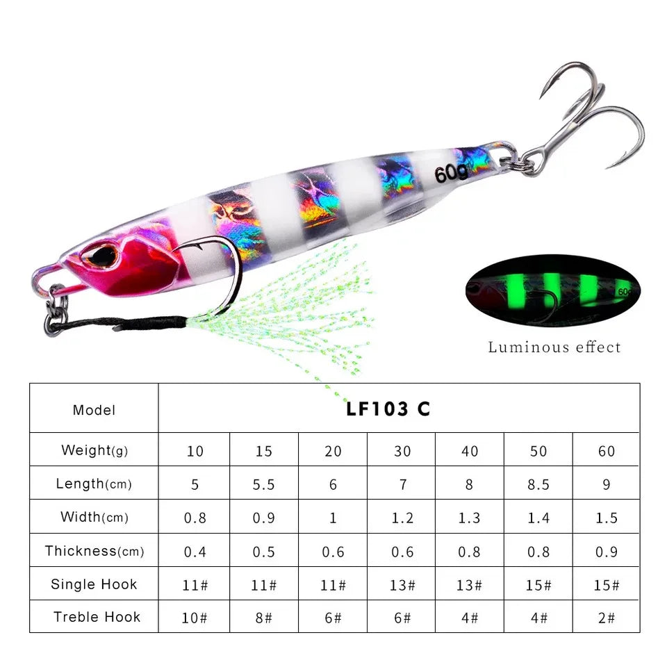 Hot Metal Jig Fishing Lure Weights 10g-60g