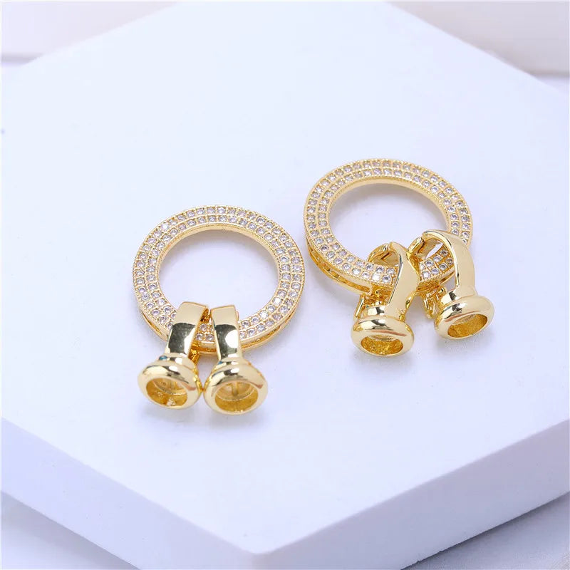 Handmade Jewelry Findings Cubic Zirconia Fastener Clasps Connectors Accessories For Fashion