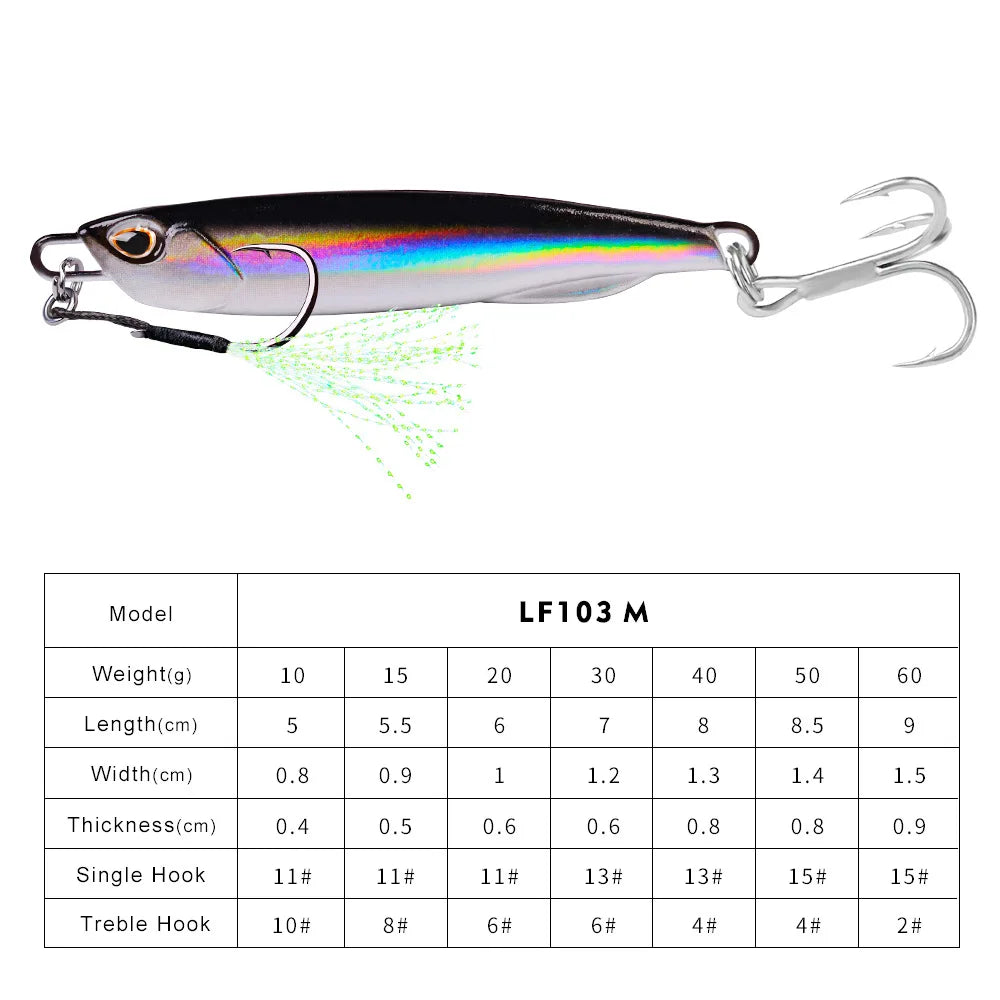 Hot Metal Jig Fishing Lure Weights 10g-60g