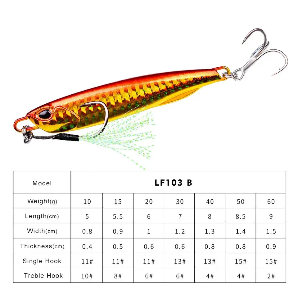 Hot Metal Jig Fishing Lure Weights 10g-60g