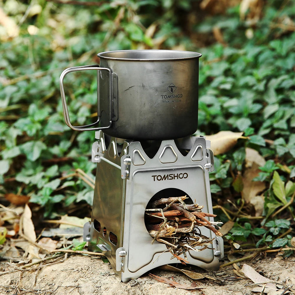 Titanium Stove Outdoor Camping Wood Stove Portable Folding Lightweight