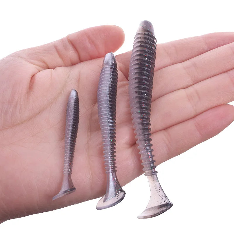 Fishing Worm Soft Lures Jig Wobblers 5cm 7cm 9cm