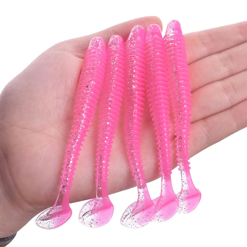 Fishing Worm Soft Lures Jig Wobblers 5cm 7cm 9cm