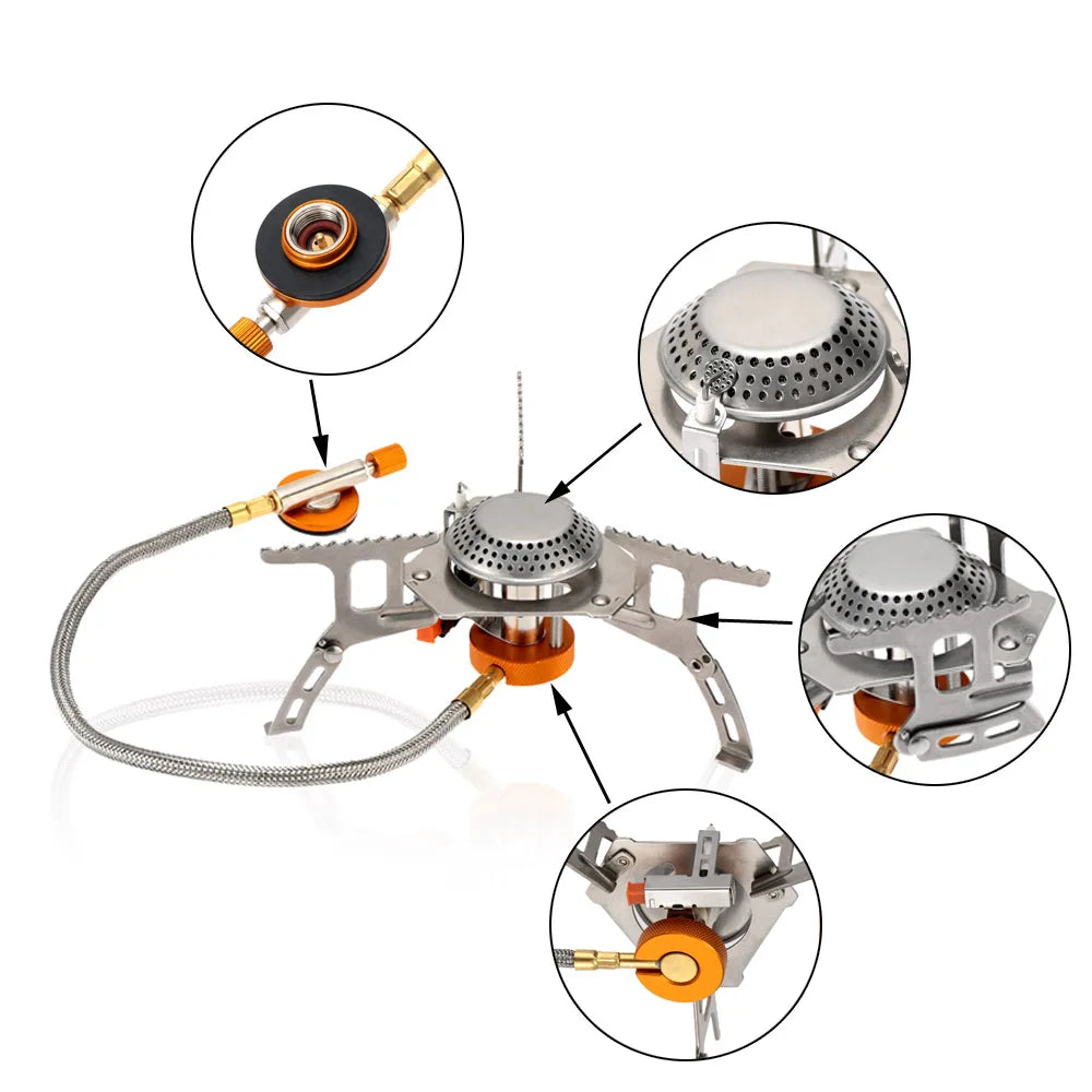 3000W Mini Camping Stove Camping Gas Stove Aluminum Alloy