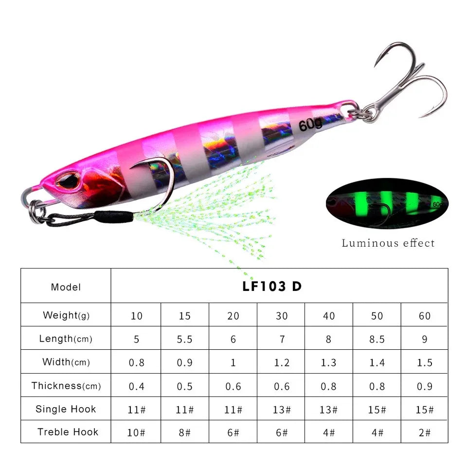 Hot Metal Jig Fishing Lure Weights 10g-60g