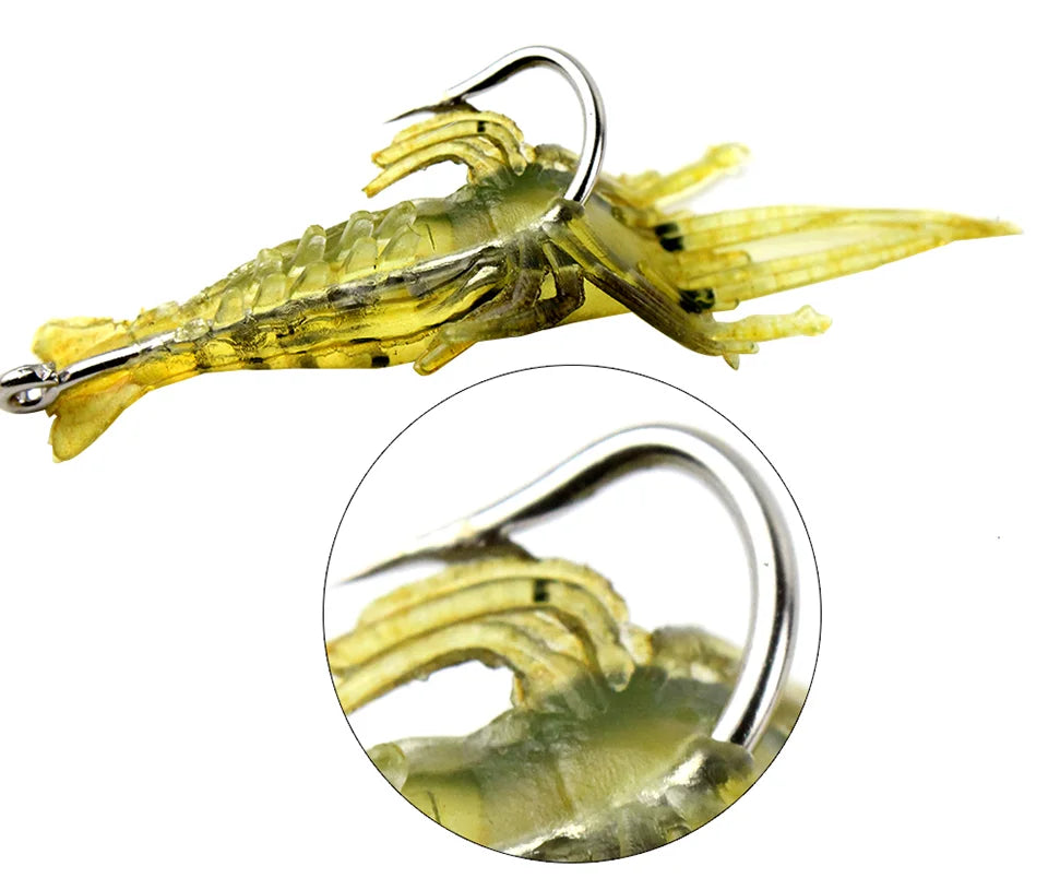 10 PCS Luminous Shrimp Silicone Artificial Bait