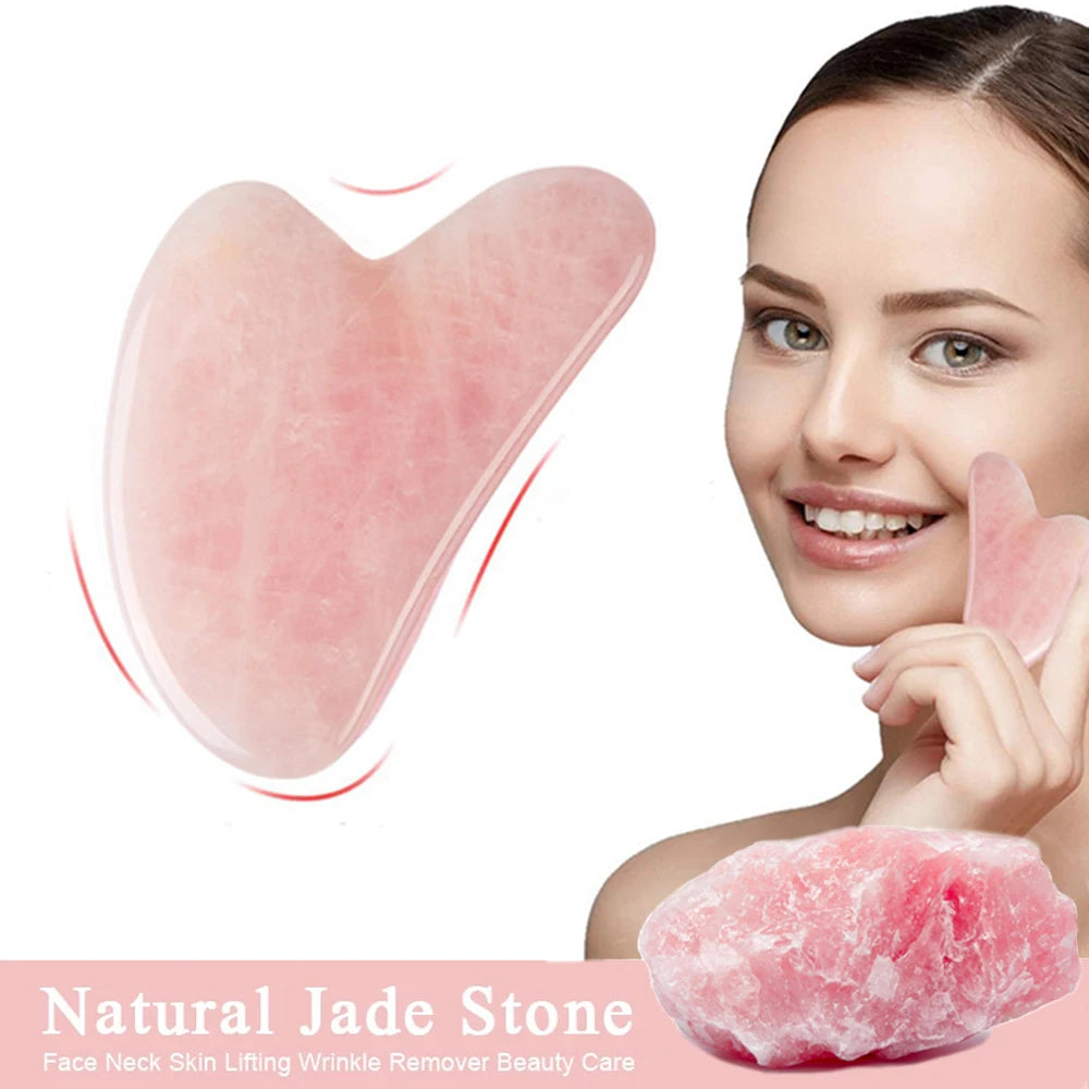 Natural Rose Jade Gua Sha Gouache Scraper