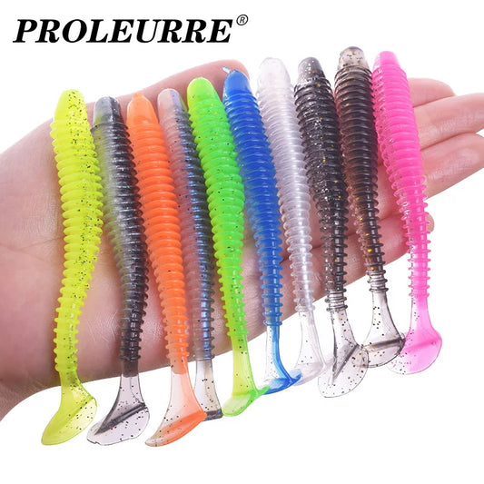 Fishing Worm Soft Lures Jig Wobblers 5cm 7cm 9cm