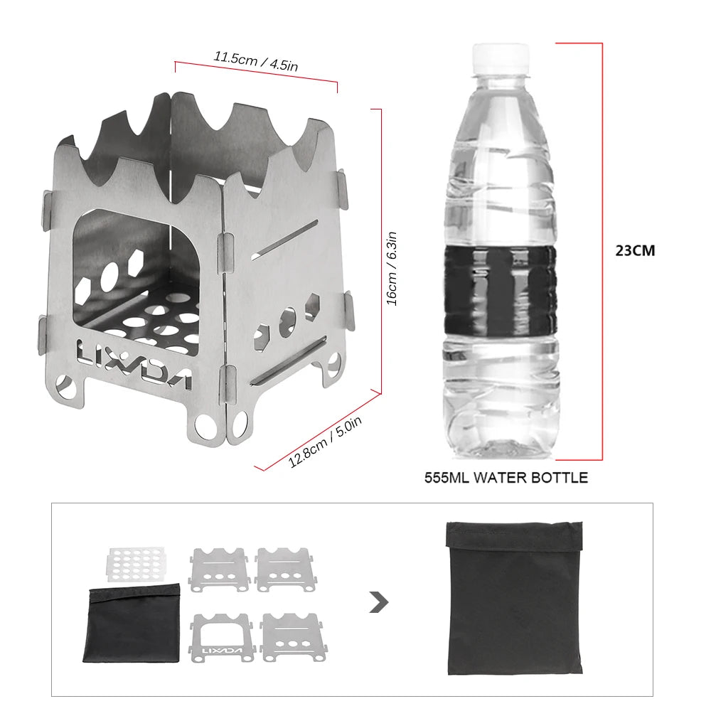 Ultralight Titanium Stove Portable Folding Wood Stove