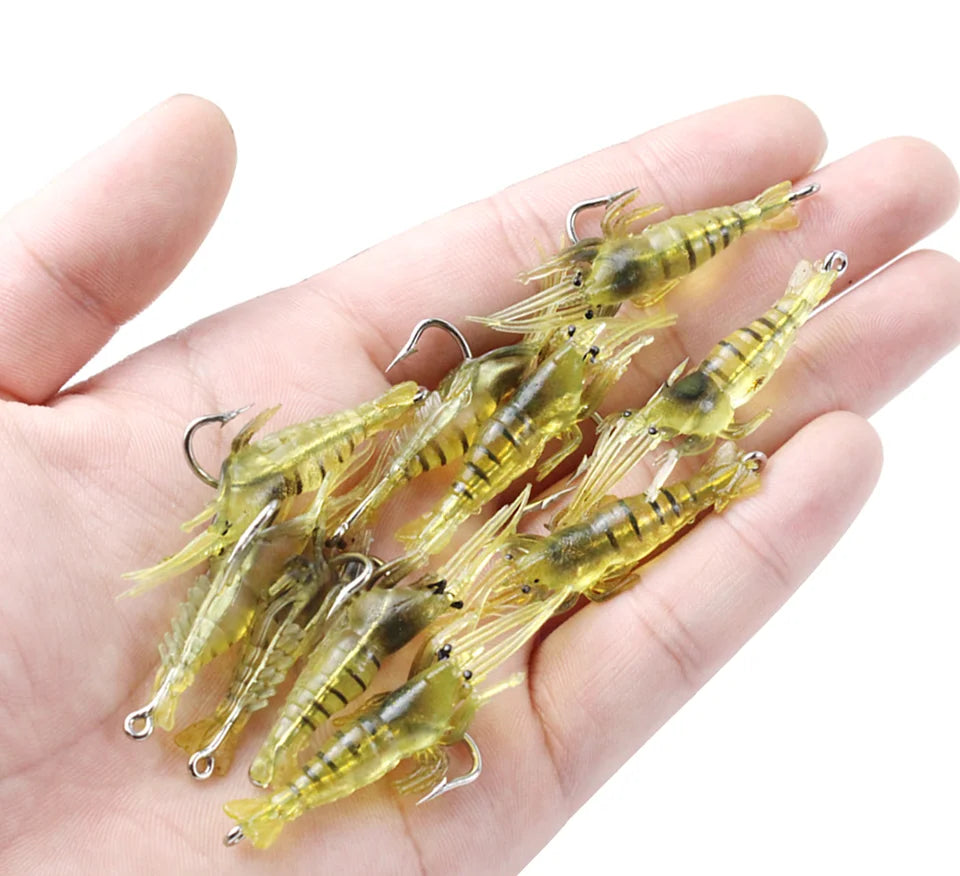 10 PCS Luminous Shrimp Silicone Artificial Bait