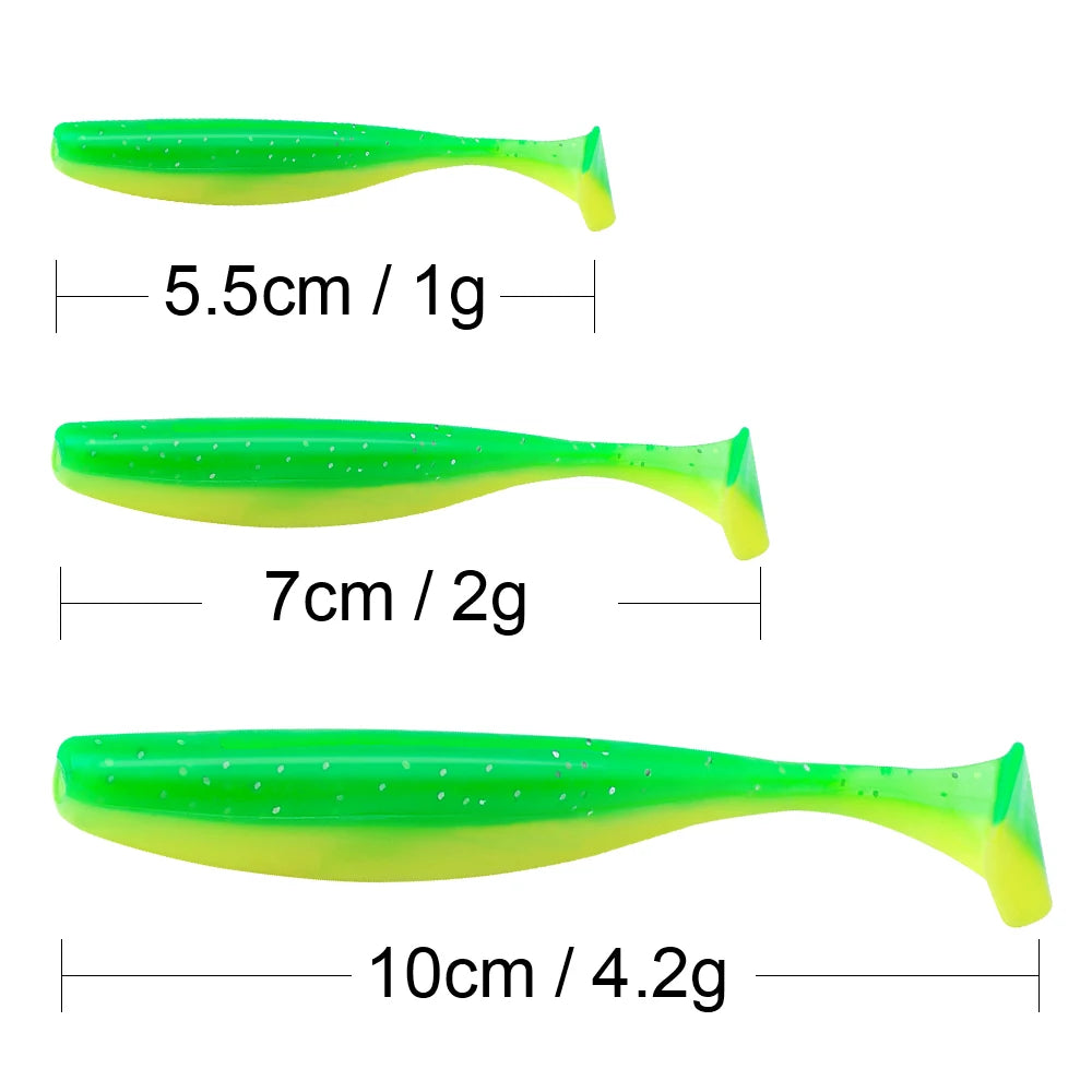 10pcs/Lot Soft Lures Silicone Bait 7cm 2g Good For Sea Fishing