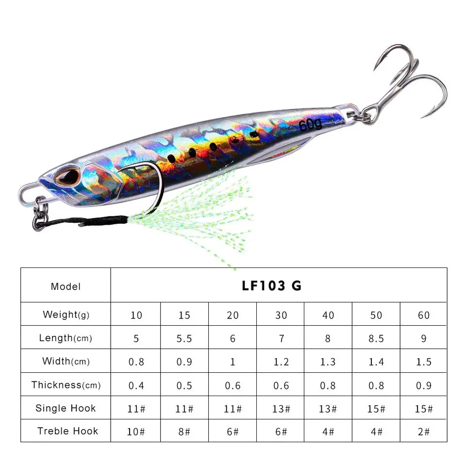 Hot Metal Jig Fishing Lure Weights 10g-60g