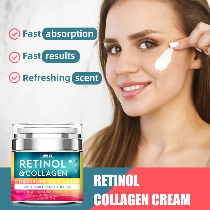 Retinol Collagen Face Cream 50ml Moisturizer with Hyaluronic Acid