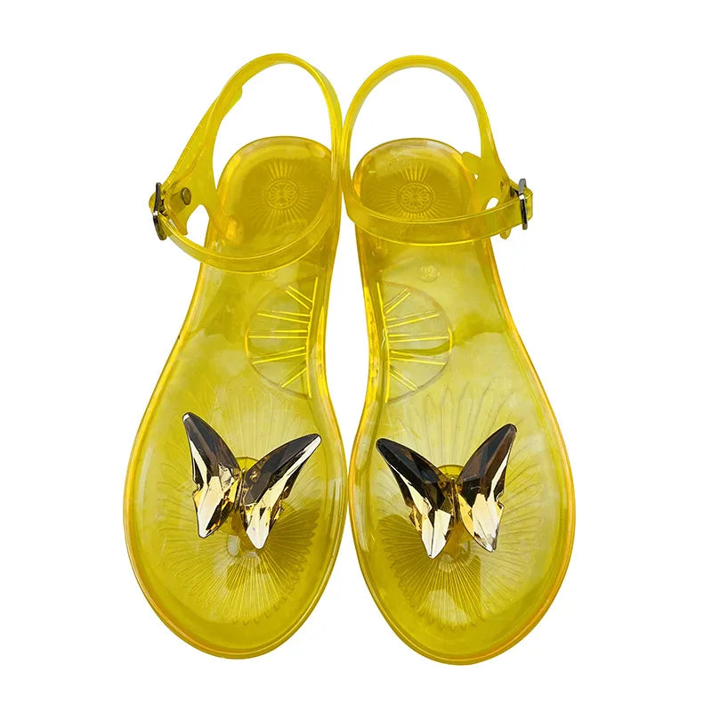 Jelly Sandals with Butterfly Slippers