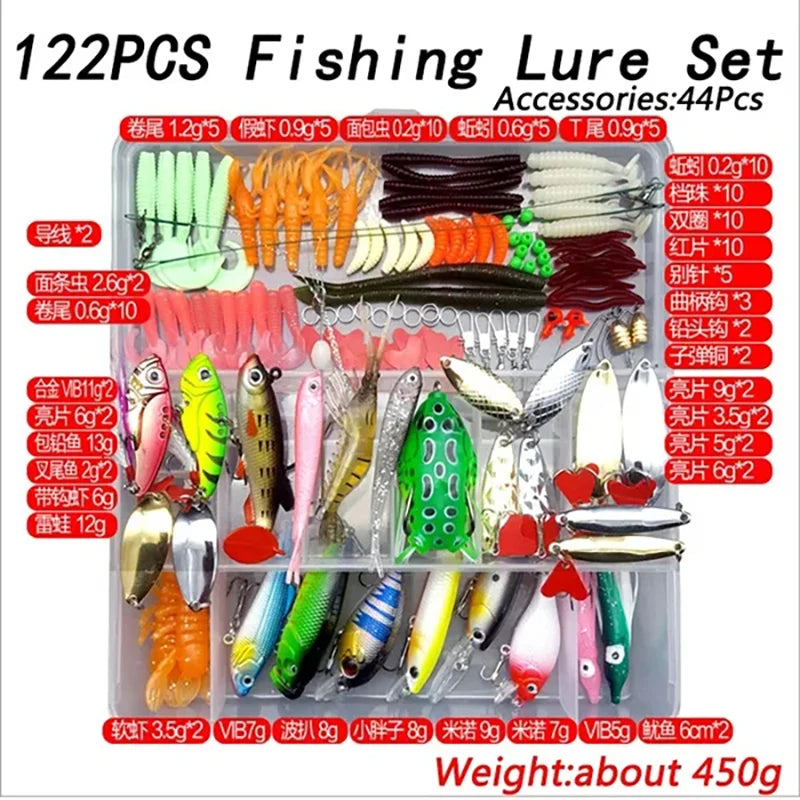 Fishing Lure Kit Soft and Hard Bait Set