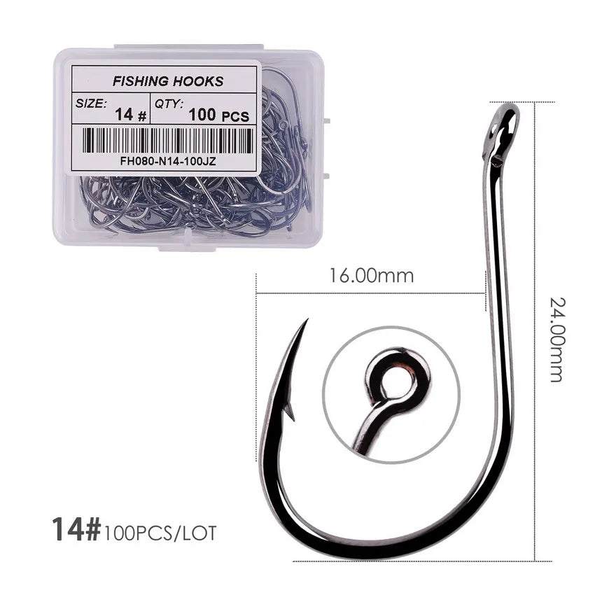 100pcs/Box Fishing Hooks