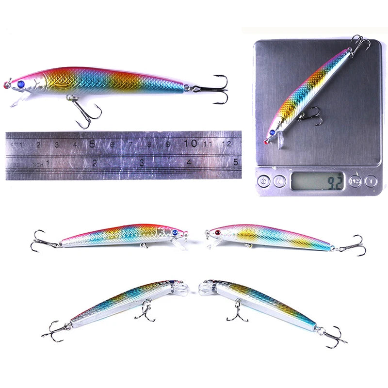 10/5Pcs Minnow Fishing Lures Floating Hard Bait 95mm 7g