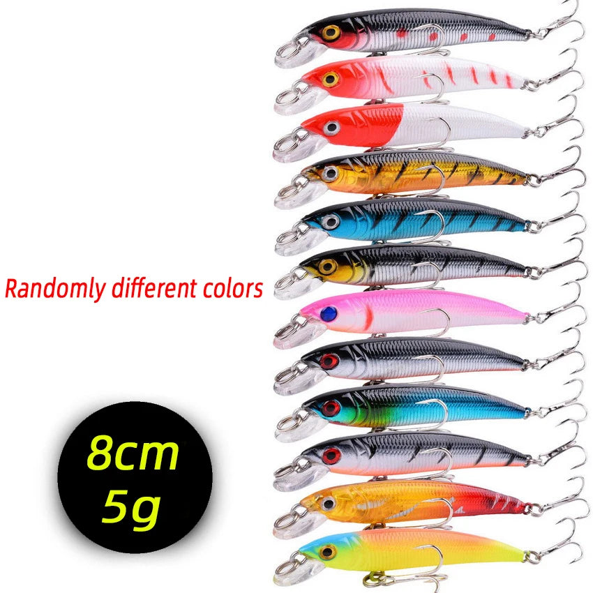 3/5/8Pcs Random Minnow Fishing Lure set High Quality Swimming Bait it