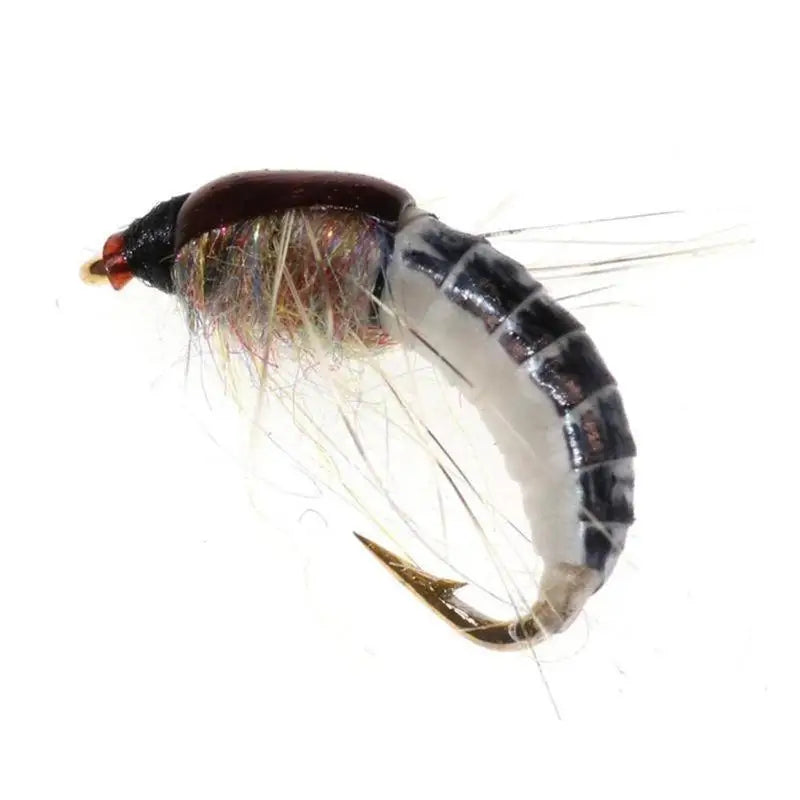 6 Pcs #12 Realistic Nymph Scud Fly for Trout Fishing