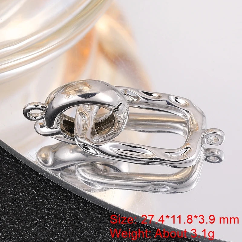 18K Gold Silver Plated Creative Fastener Lock Closure Clasps Supplies