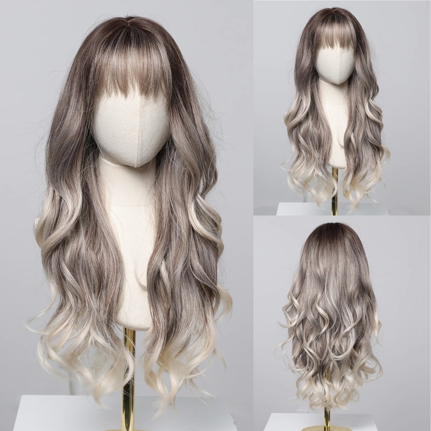 Brown Wigs 30 Inches Synthetic Curly Wig Long Wavy Hair for Women