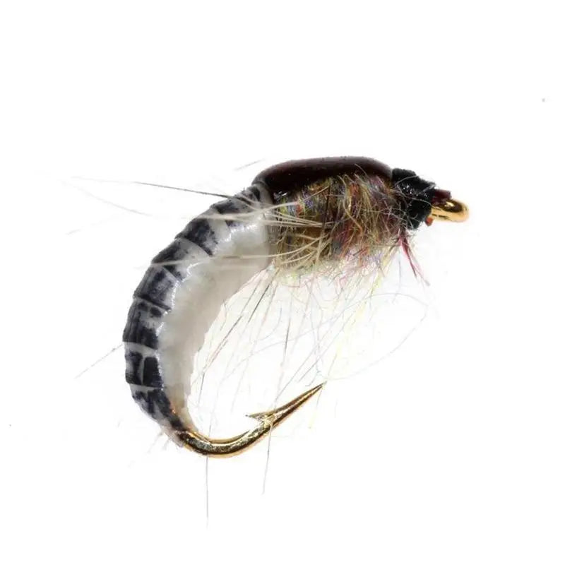 6 Pcs #12 Realistic Nymph Scud Fly for Trout Fishing