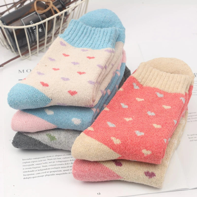 5 Pairs High Quality Women Winter Socks Vintage