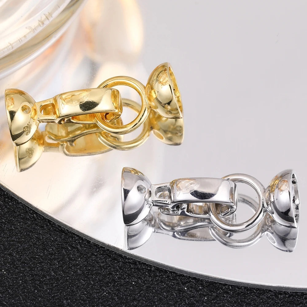 18K Gold Silver Plated Creative Fastener Lock Closure Clasps Supplies