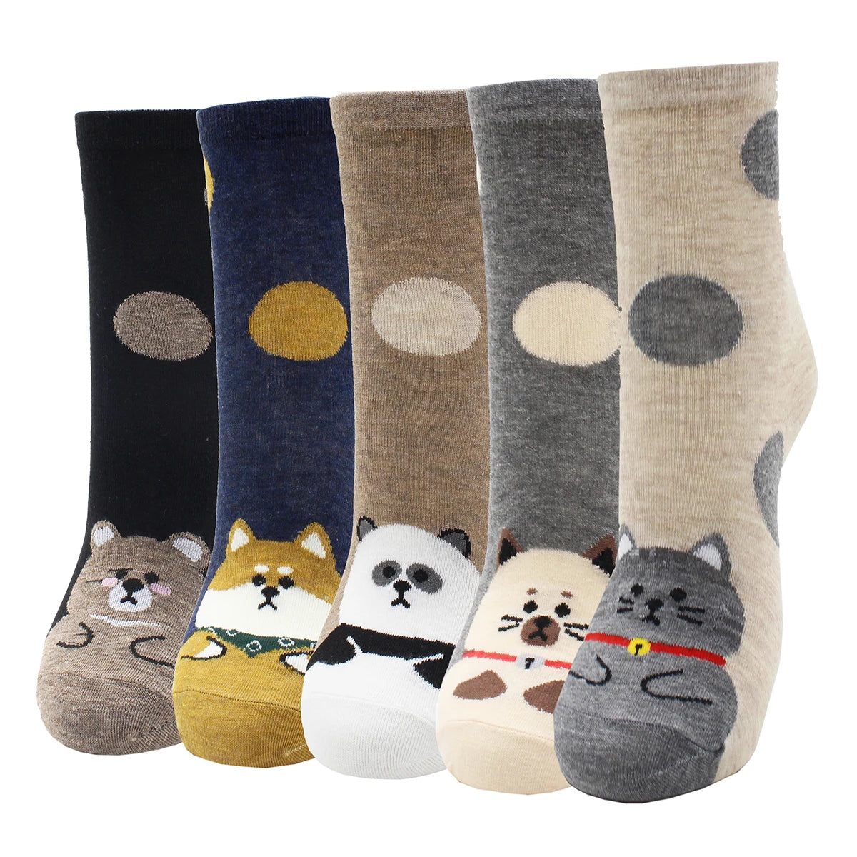 5 Pairs Fashion Colorful Kawaii Cute Cartoon Cotton Women Socks