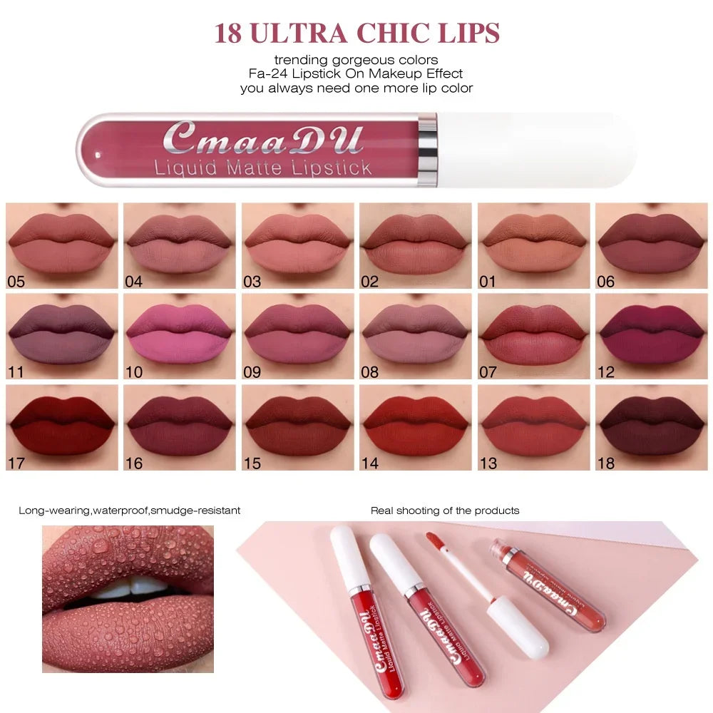 Sexy Long Lasting Velvet Matte Lip Gloss Liquid Lipstick