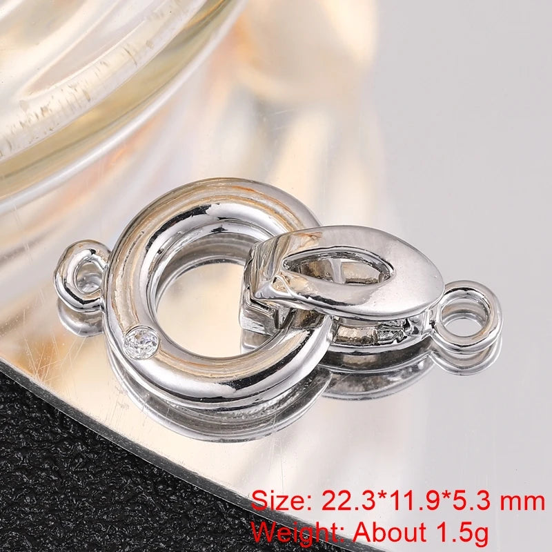 18K Gold Silver Plated Creative Fastener Lock Closure Clasps Supplies