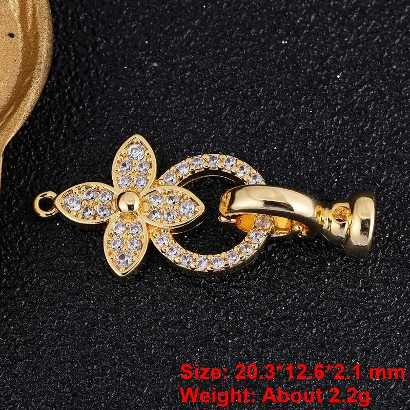 18K Gold Silver Plated Creative Fastener Lock Closure Clasps Supplies