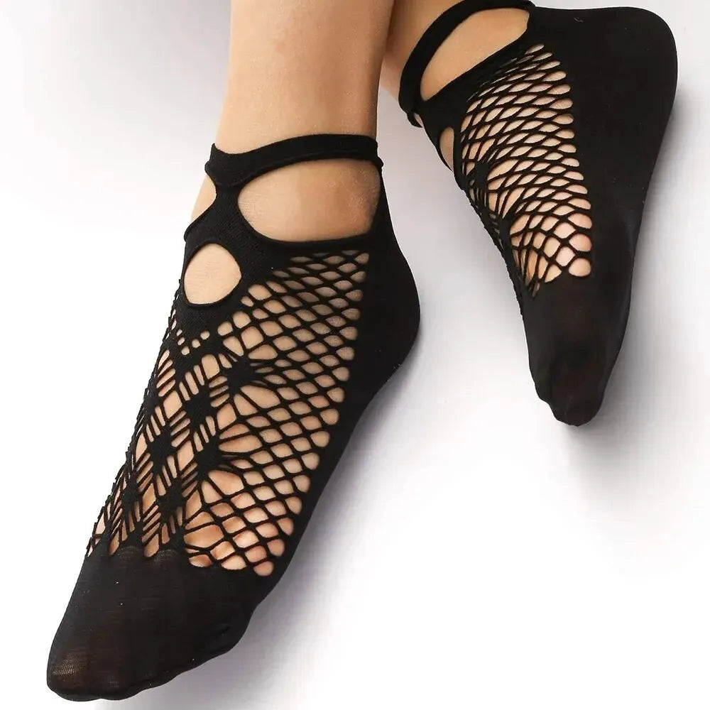 5 Pairs Vintage Lace Women's Socks Summer Mesh Elastic Transparent Ankle Socks