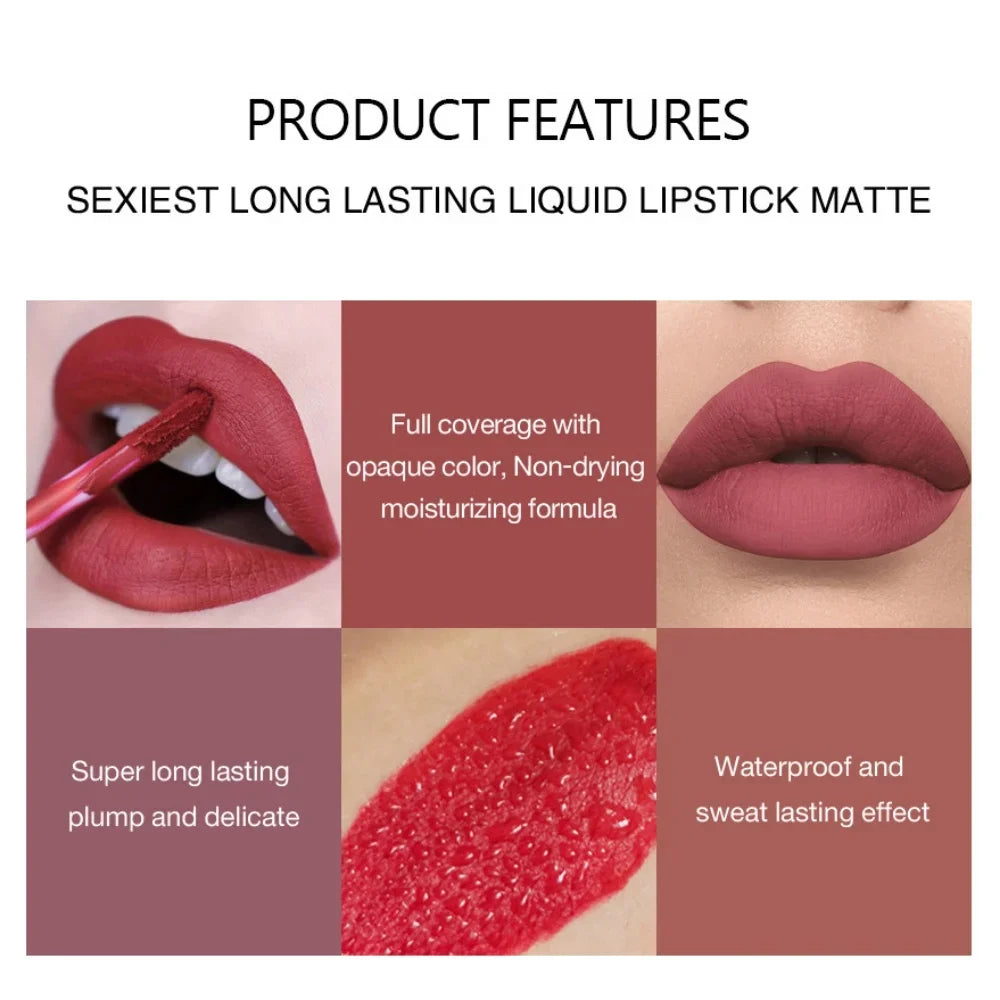 Sexy Long Lasting Velvet Matte Lip Gloss Liquid Lipstick