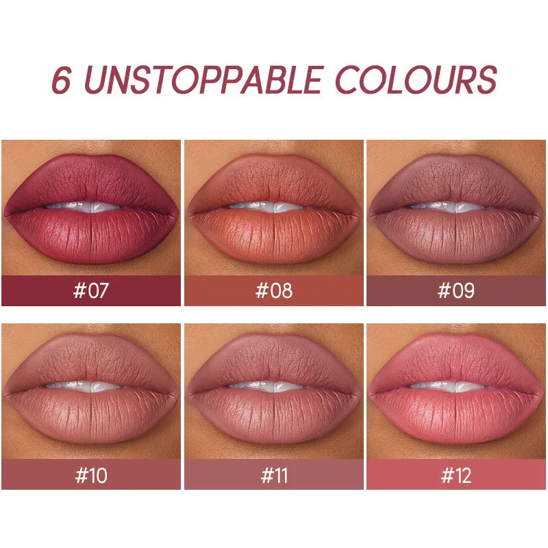 2 In 1 Matte Lipstick&lip Liner Set 12 Colors Lip Pencil High Pigmented Waterproof Long Lasting