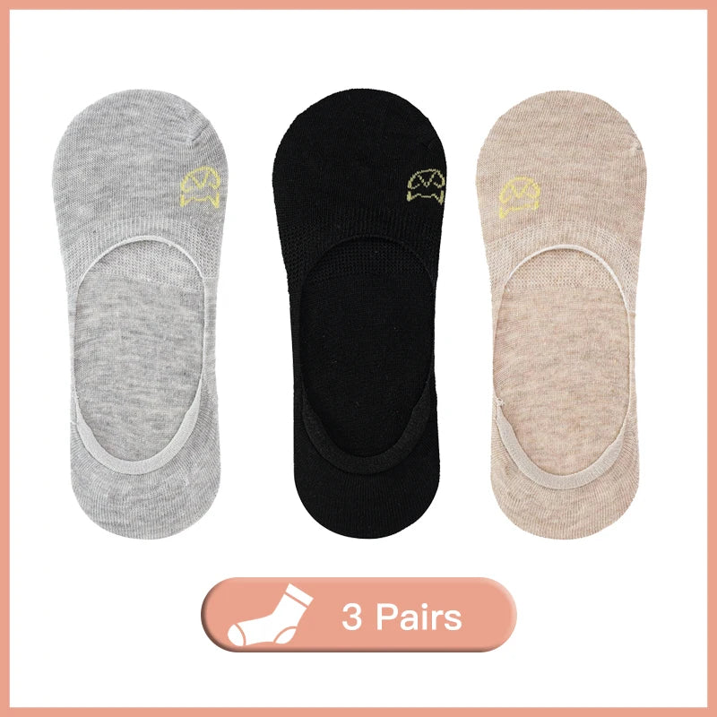 3/5 Pairs Summer Women Thin Invisible Boat Socks