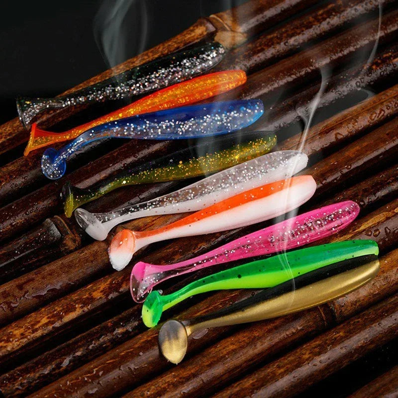 10pcs/Lot Fishing Lure 55mm 63mm 70mm T Tail Worm Soft Bait