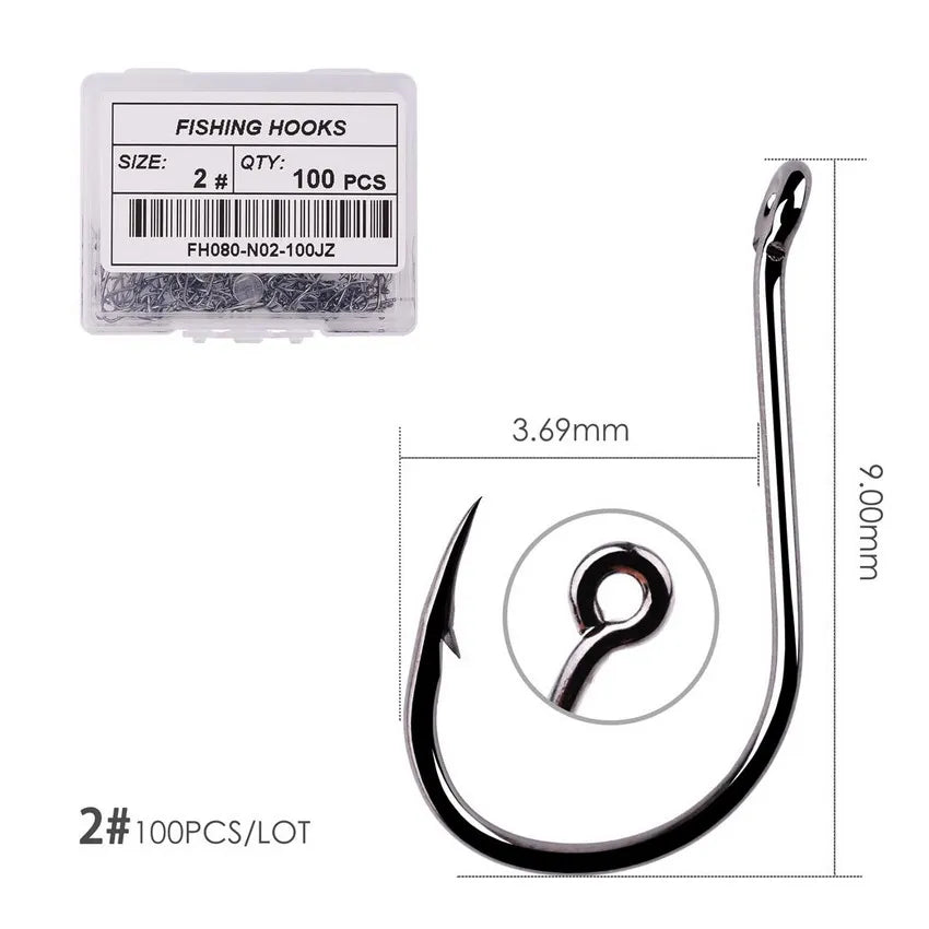 100pcs/Box Fishing Hooks