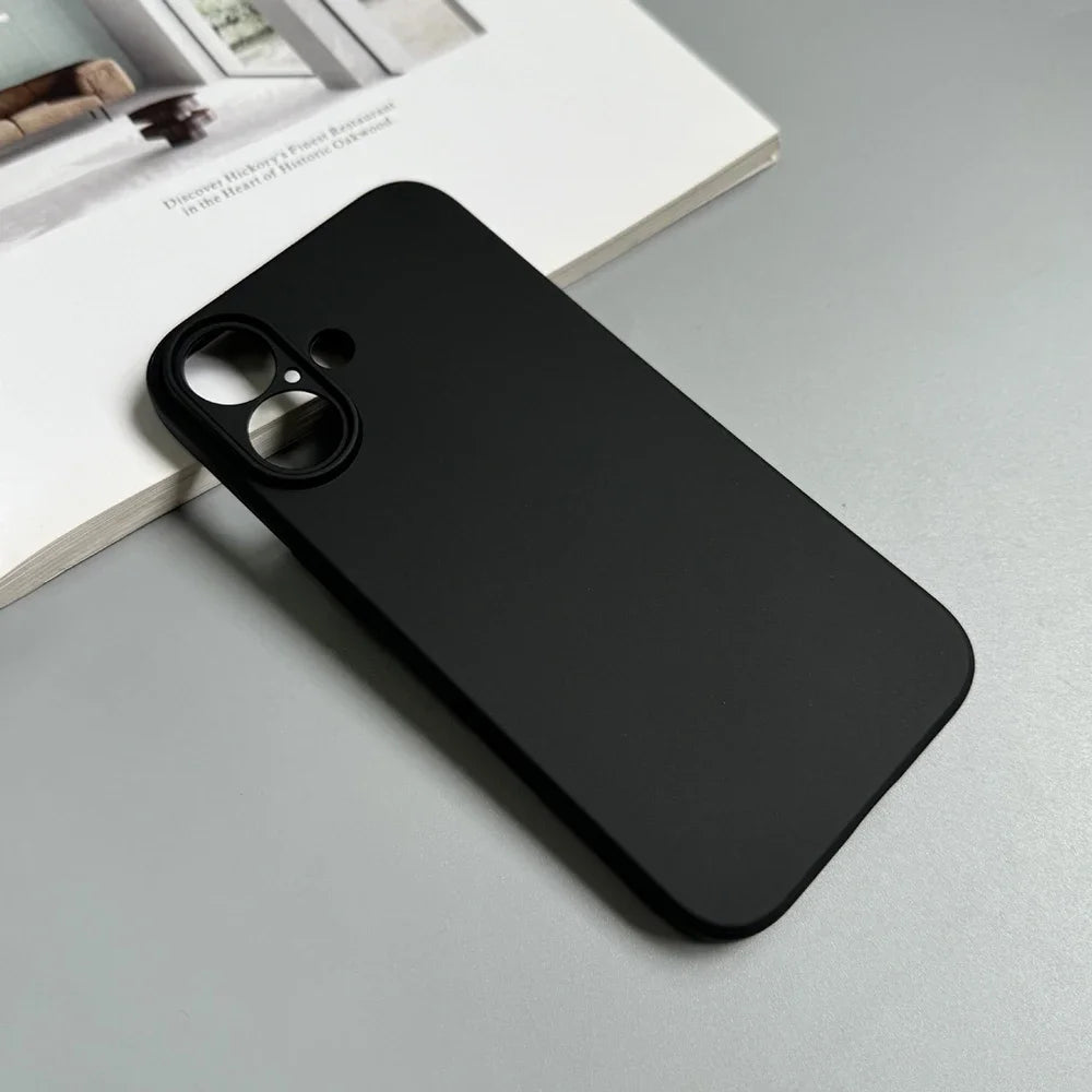 Luxury Full Black Silicone Matte Phone Case For iphone