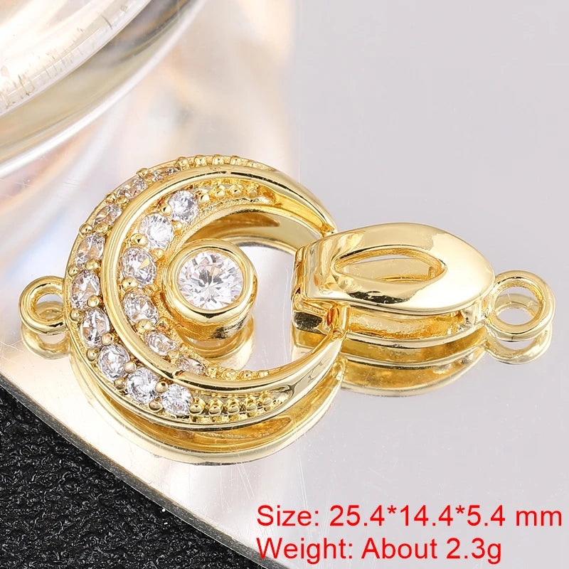 18K Gold Silver Plated Creative Fastener Lock Closure Clasps Supplies