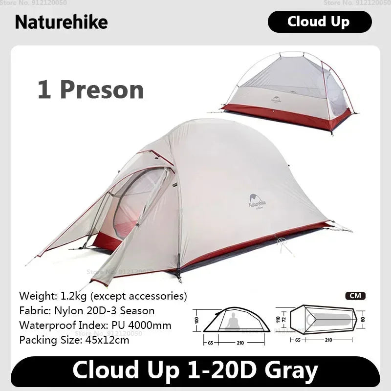 Cloud Up 1 Person Tent Ultralight Waterproof Trekking Tent 20D Nylon