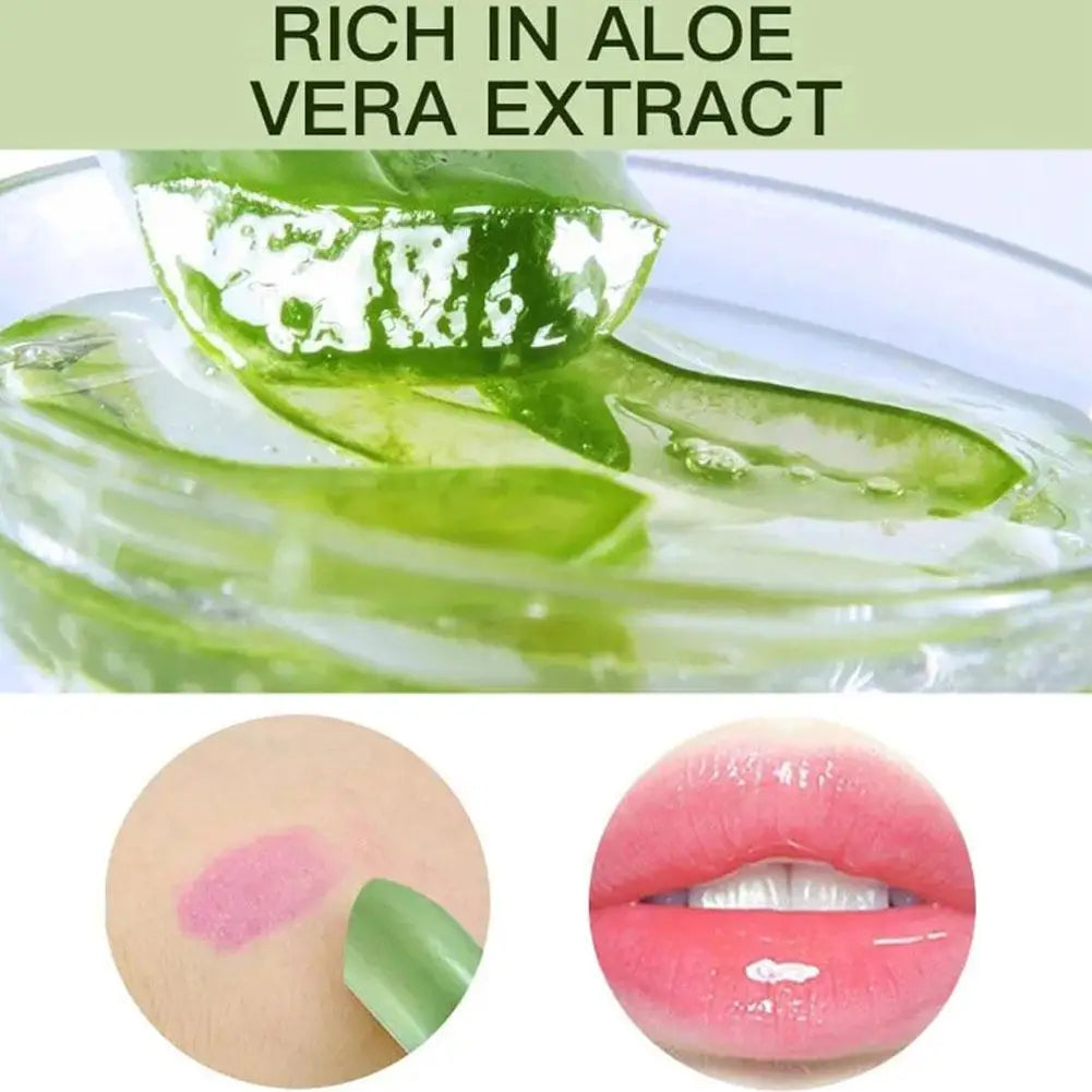 Aloe Vera Discolored Lip Balm Jelly Magic Color Changing Moisturizing Girl Lipstick