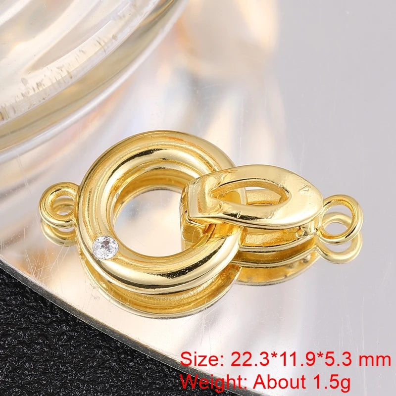 18K Gold Silver Plated Creative Fastener Lock Closure Clasps Supplies