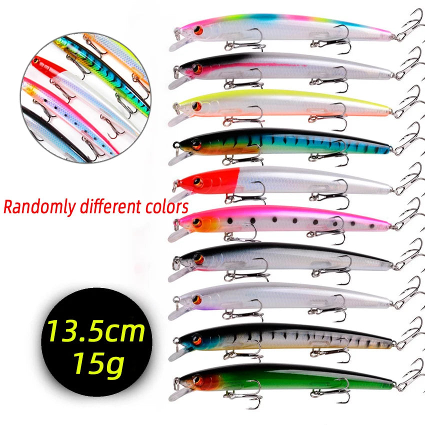 3/5/8Pcs Random Minnow Fishing Lure set High Quality Swimming Bait it